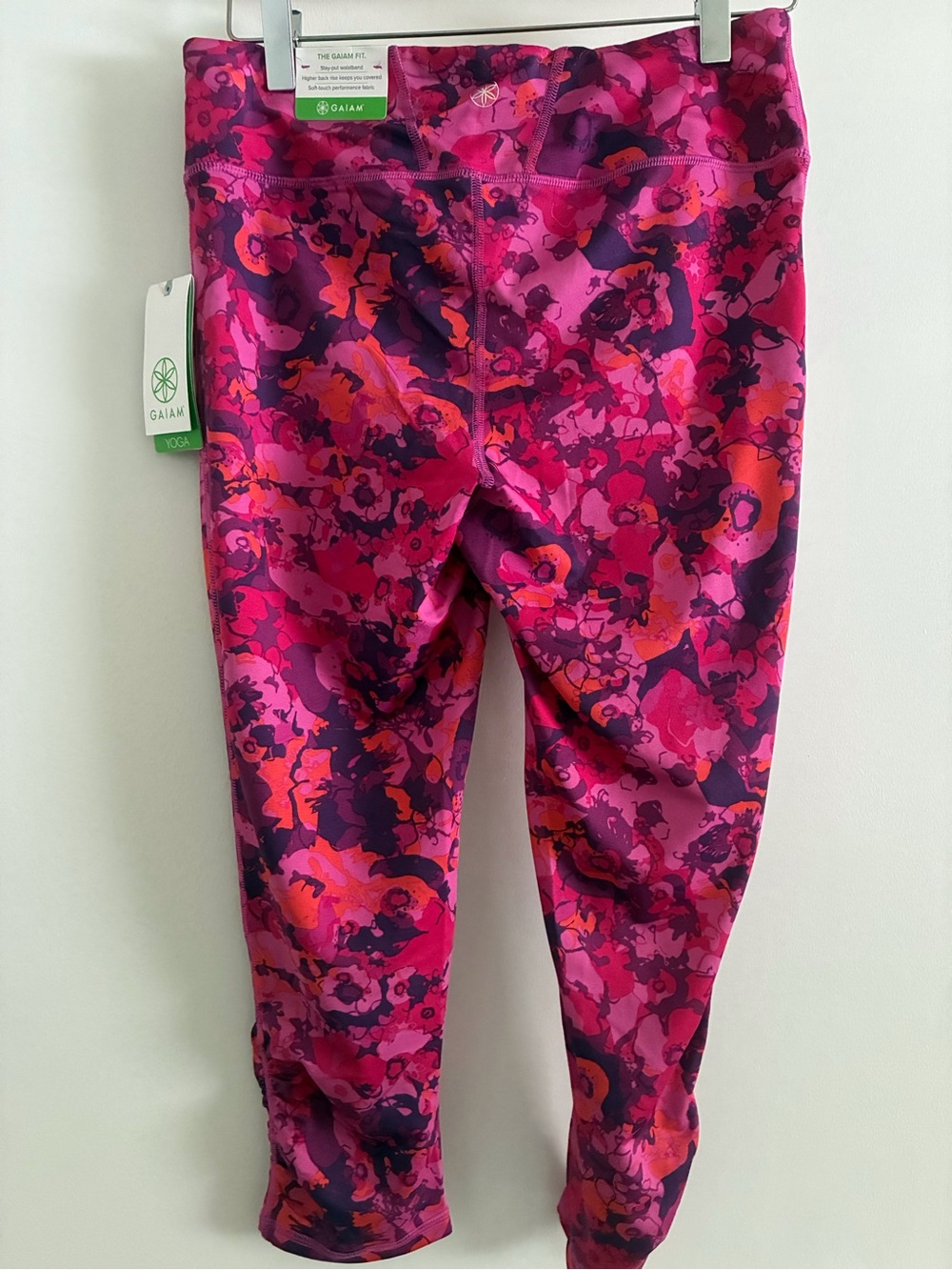 GAIAM Pink and Purple Floral Active Leggings